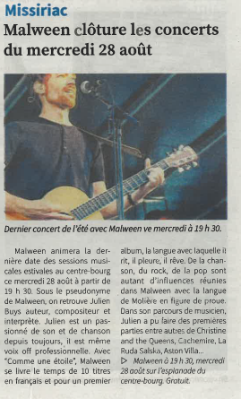 les infos concerts